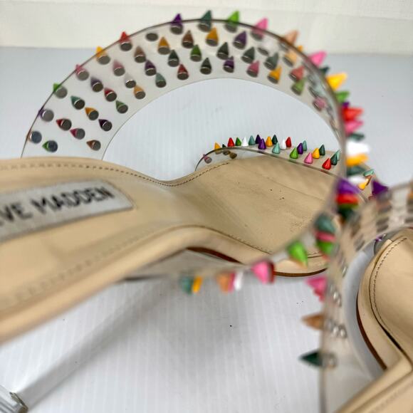 STEVE MADDEN‎ Acrylic Heels Womens 8.5 Bubble Spike Rainbow Pride Rave Party Y2K - Picture 7 of 11